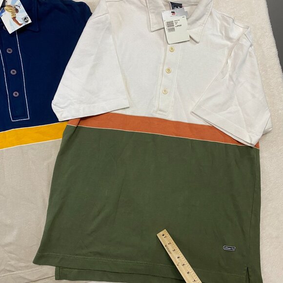 Lot Of 2 NWT Vintage Levis Silvertab Button Up Polo Shirt Short Sleeve Striped L - Picture 2 of 16